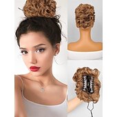 ieftine Coadă de cal-Agață În / Pe Coadă de cal cu Clip Păr Sintetic Fir de păr Extensie de păr Deep Curly 8 inci Purtare Zilnică