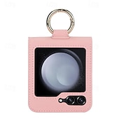 levne Pouzdra pro Samsung-telefon Carcasă Pro Samsung Galaxy Z Flip 6 Z Flip 5 Z Flip 4 Z Flip 3 Zadní kryt Slot pro kartu Prstencová spona Nárazuvzdorné Retro TPU Kov PU kůže