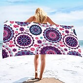 economico set di asciugamani da spiaggia-telo mare oversize 100% microfibra 35&quot;x70&quot;, telo mare grande per adolescenti e adulti, asciugatura rapida, assorbente, morbido, versatile per viaggi, bagno e piscina, regalo per le vacanze 160x80 cm