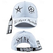 tanie Czapka baseballowa męska-Męskie Czapka z daszkiem Kapelusz Czapka Truckera Czarny Biały Bawełna Moda Codzienny Ulica Codzienny Gwiazda Regulowany Filtr przeciwsłoneczny Oddychający