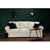 baratos Cobertura de Sofa-Capa para Sofá de 3 Lugares Capa de Sofá de Algodão com 3 Capas de Almofada e 3 Capas de Encosto Capa Ektorp Lavável Protetor de Móveis