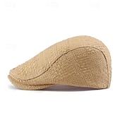 billige Men's Hats-Men's Flat Cap Ascot Hat Newsboy Hat Camel Brown Polyester Fashion Casual Street Daily Plain Adjustable Sunscreen Breathable