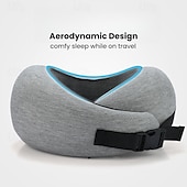 お買い得  寝具アクセサリー-通勤者や旅行者向けのトラベルピロー U字型ピロー メモリーフォームネックピロー 収納バッグ付き