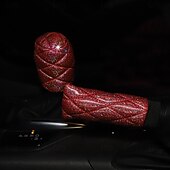ieftine Husă Volan-fyautoper flash set de frâne de mână matlasate cu aur, asemănător unui diamant, set de viteze, set de mânere cu cap circular din două piese