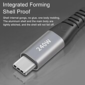 Недорогие Кабели для мобильных телефонов-1 упаковка Кабель USB 3.0 100 Вт 3,3 фута USB-C на USB-C 6 A Кабель для зарядки Быстрая зарядка Высокая скорость передачи данных нейлон плетеный Прямой угол Прочный Назначение Macbook iPad Samsung