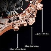 economico Orologi meccanici-poedagar orologio meccanico da uomo orologio da polso casual alla moda orologio automatico a carica automatica con fasi lunari luminoso orologio in acciaio impermeabile