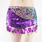 cheap Belly Dancewear-Belly Dance Belt Splicing Sequins Women&#039;s Performance Training Sleeveless High Polyester