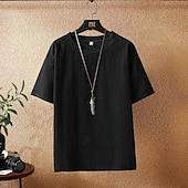 男性用 Tシャツ 半袖シャツ ティートップ 半袖 クルーネック 春夏 平織り ファッション デザイナー ベーシック バケーション ストリート お出かけ ブラック ホワイト ブルー メンズトップTシャツ お買い得  メンズカジュアルTシャツ-男性用 Tシャツ 半袖シャツ ティートップ 半袖 クルーネック 春夏 平織り ファッション デザイナー ベーシック バケーション ストリート お出かけ ブラック ホワイト ブルー メンズトップTシャツ