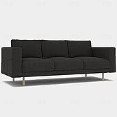 baratos Cobertura de Sofa-Capa de Sofá de 3 Lugares 100% Algodão Sólida Almofadada