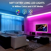 お買い得  リモコンコントロール-RGB LED ストリップ ライト キット 10-40 メートル (32.8-130 フィート) フレキシブル LED ライト ストリップ 5050 RGB SMD LED IR 44 キー コントローラー、インストール パッケージおよび 12V アダプター キット付き