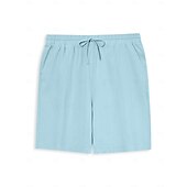 baratos Clássico-Homens Calção Shorts de verão Shorts de praia Bolsos Com Cordão Cintura elástica Tecido Conforto Ao ar livre Diário Para Noite Moda Roupa de rua Preto Branco