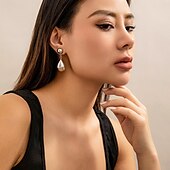 abordables Pendientes-Mujer Pendients de aro Pera Gota Precioso Moda Importante Chapado en Oro Aretes Joyas # 1 / # 2 / # 3 Para Boda Fiesta 1 Par