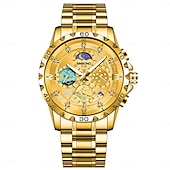 economico Orologi al quarzo-Da uomo Orologio al quarzo Di tendenza Lavoro Orologio da polso Visualizzazione delle fasi lunari Luminoso Calendario Impermeabile Acciaio Guarda