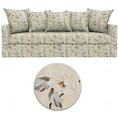 baratos Cobertura de Sofa-Capa de Sofá Floral 100% Algodão com Almofada de Algodão