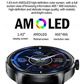 tanie Smartwatche-696 HK30 Inteligentny zegarek 1.43 in Inteligentny zegarek Bluetooth EKG + PPG Krokomierz Powiadamianie o połączeniu telefonicznym Kompatybilny z Android iOS Damskie Męskie Odbieranie bez użycia rąk