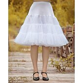 cheap Petticoat-Princess Lolita 1950s Knee Length Petticoat Hoop Skirt Tutu Under Skirt Solid Colored Women&#039;s Bachelorette Party Petticoat