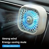 cheap Car Air Purifiers-Portable Car Air Conditioning Outlet Car Fan USB Power Gradient Colorful Atmosphere Light Small Fan Front And Rear Row Outlet Exhaust Fan Universal