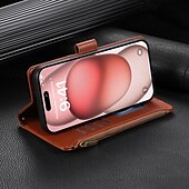 رخيصةأون جرابات آيفون-هاتف غطاء من أجل ايفون 16 آيفون 15 برو ماكس بلس iPhone 14 13 12 11 Pro Max Plus Mini SE غطاء خلفي مع حامل مغناطيس سحاب مكتب  /  الأعمال TPU جلد PU