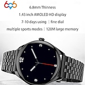 abordables Montres connectées-696 QS28 Montre intelligente 1.43 pouce Smartwatch Montre Connectée Bluetooth ECG + PPG Podomètre Rappel d&#039;Appel Compatible avec Android iOS Femme Hommes Mode Mains-Libres Rappel de Message IP 67