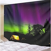 billige landskapsteppe-aurora nordlys hengende billedvev veggkunst stor billedvev veggmaleri dekor fotografi bakteppe teppe gardin hjem soverom stue dekorasjon