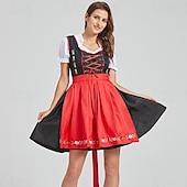 halpa Dirndl-Oktoberfest dirndl Trachtenkleader Dirndl pusero baijerilainen impi Saksa München Niityt Naisten Perinteinen tyyli kangas Pusero Leninki Esiliina
