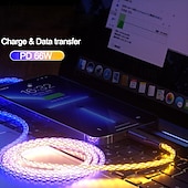 abordables Cables para móviles-Cable de carga múltiple 66W 3,9 pies USB A a USB C USB C a USB C 2.1 A Cable de Carga Carga rápida Alta transferencia de datos nailon trenzado 3 en 1 Tacto Suave Para iPad Samsung Xiaomi Accesorio