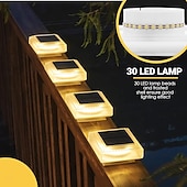 olcso Földi fények-napelemes kültéri oszlopsapka lámpa vízálló napelemes kerítés lámpa 30 led fedélzeti terasz kerti szuperfényes oszloplámpák 4x4-hez 5x5 6x6 oszlopsapka csak fa napelemes éjszakai lámpa 1/2db