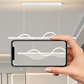 economico Luci a sospensione-lampada a sospensione a led lampade a sospensione lineari dimmerabili a striscia lunga lampade a sospensione in metallo bianco con paralume in acrilico 1 luce 100 cm caffè da cucina 110-240v solo