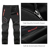 cheap Bottoms-Men&#039;s Fleece Lined Pants Waterproof Hiking Pants Trousers Softshell Pants Winter Outdoor Thermal Warm Windproof Breathable Elastic Waist Fleece Bottoms Army Navy Grey Black Hunting Fishing Skiing