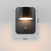 abordables Apliques de pared para interior-Luces de pared interiores LED Luz de lectura de cabecera con versión de luz nocturna e interruptor independiente Aplique de pared de tocador RV giratorio de 350 ° Lámpara de pared de metal para sala