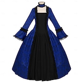 cheap Dresses-Rococo 18th Century Cocktail Dress Dress Cosplay Costume Lady Geometric Ball Gown Fancy Dress Women&#039;s Royal Halloween Carnival Masquerade Party / Evening Prom Carnival of Venice Adults&#039; Dress All
