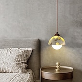 economico Luci a sospensione-lampada a sospensione a led 1 luce 15 cm forma in vetro trasparente con design elegante camera da letto in stile moderno ufficio finiture verniciate 110-240v