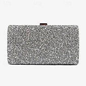 cheap Clutches &amp; Evening Bags-Chic Glitter Evening Clutch with Chain Strap - Elegant Women&#039;s Sparkle Party Purse