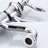 baratos Torneiras de Lavatório de Casa de Banho-Torneira pia do banheiro - Cascata Galvanizar Conjunto Central Monocomando e Uma AberturaBath Taps