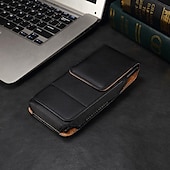 cheap Universal Phone Bags-Men Cellphone Loop Holster Case Belt Waist Bag Props PU Leather Purse Phone Wallet Vintage Belt Mobile Phone Protective Sheath