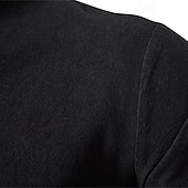 お買い得  ビジネスカジュアル-男性用 シャツ コットンリネンシャツ コットンシャツ 平織り バケーション ストリート ブラック ホワイト カーキ色 半袖 Band Collar 夏 衣類 レースアップ