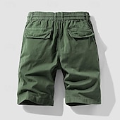 baratos Clássico-Homens Shorts táticos Bermuda Cargo Calção Bolsos Com Cordão Cintura elástica Tecido Vestível Curto Ao ar livre Diário Acampar e Caminhar Moda Clássico Preto Amarelo