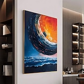 preiswerte Ölgemälde-handgemachtes Ölgemälde Leinwand Wandkunst Dekor original buntes Sternenhimmel Gemälde abstrakte Nachtszene Malerei Wohndekor mit gespanntem Rahmen ohne Innenrahmen Gemälde
