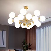 economico Luci a sospensione-lampada a sospensione a led semplice oro magico fagiolo molecolare e27 nordico postmoderno luce di lusso 95 cm camera da letto a 12 teste sala da pranzo 110-240 v&#039;
