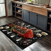 preiswerte Fußmatten-Fischfleisch-Fußmatte, Küchenmatte, Bodenmatte, rutschfester Teppich, ölbeständiger Teppich, Indoor-Outdoor-Matte, Schlafzimmerdeko, Badezimmermatte, Eingangsteppich