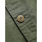 cheap Men&#039;s Western Shirts-Men&#039;s Army Work Shirt Western Shirt Button Up Shirt Short Sleeve Casual Tactical Sports &amp; Outdoor Going out Summer Spring Turndown Print Black Army Green Khaki Dark Blue Beige