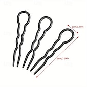 cheap Hair Styling Accessories-10pcs/Set U Shaped Hair Clips Grips Minimalist Plastic Chignon Forks Magic Donut Bun Maker Headwear Accessories For Women