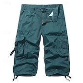 billige Klassisk-Herre Taktiske shorts Capri Cargo Shorts Cargoshorts Capri-bukser Shorts til turbruk Knapper Multi lomme عادي Anvendelig Kalv lengde utendørs Daglig Ut på byen Mote Klassisk Sjø blå Svart