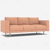 baratos Cobertura de Sofa-Capa de Sofá de 3 Lugares 100% Algodão Sólida Almofadada