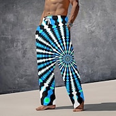 cheap Men&#039;s Printed Casual Pants-Men&#039;s Graphic Casual Pants Mid Waist Holiday Straight Leg Summer Spring 3D Print Yellow Red Blue