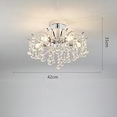 economico Lampadari-lampadario a led 42/50/60/80/100 cm 5/8/10/12/15 lampadina non inclusa finitura elettrolitica cristallo metallo stile moderno contemporaneo camera da letto sala da pranzo mini sospensione 110-240 v