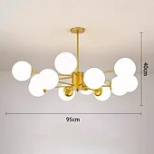 economico Luci a sospensione-lampada a sospensione a led semplice oro magico fagiolo molecolare e27 nordico postmoderno luce di lusso 95 cm camera da letto a 12 teste sala da pranzo 110-240 v&#039;