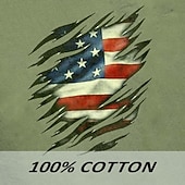  Homme 4 juillet, 250e anniversaire des États-Unis Drapeau national Chemise de travail Chemise Western Chemise Cargo Manche Courte Occasionnel Tactique Sortir Été Col Rabattu Boutons Imprimé Noir Vert