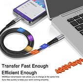 Недорогие Кабели для мобильных телефонов-1 упаковка Кабель USB 3.0 100 Вт 3,3 фута USB-C на USB-C 6 A Кабель для зарядки Быстрая зарядка Высокая скорость передачи данных нейлон плетеный Прямой угол Прочный Назначение Macbook iPad Samsung