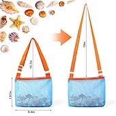 economico Anti-stress-spiaggia in rete pala con rete borsa da spiaggia per la raccolta di conchiglie filtro paletta per la sabbia per raccogliere conchiglie dente di squalo setaccio mestolo contenitore per giocattoli da